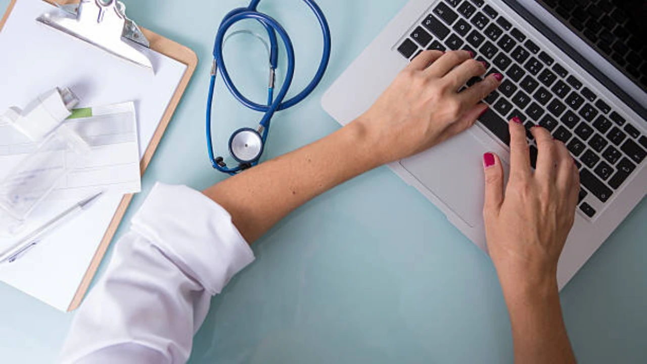 Podiatrist examining an ingrown toenail coded as ICD-10 L60.0
